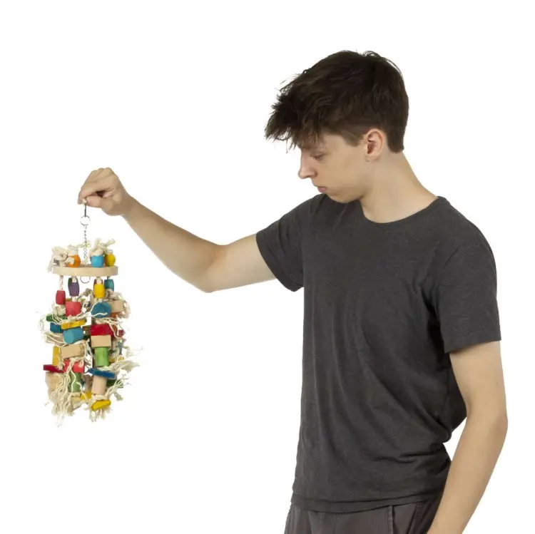 Dřevěná karuselová hračka pro střední a větší papoušky od ParrotPlanet.cz