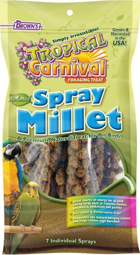 Tropical Carnival Natural Spray Millet – 7 větviček prosa pro všechny papoušky od parrotplanet.cz