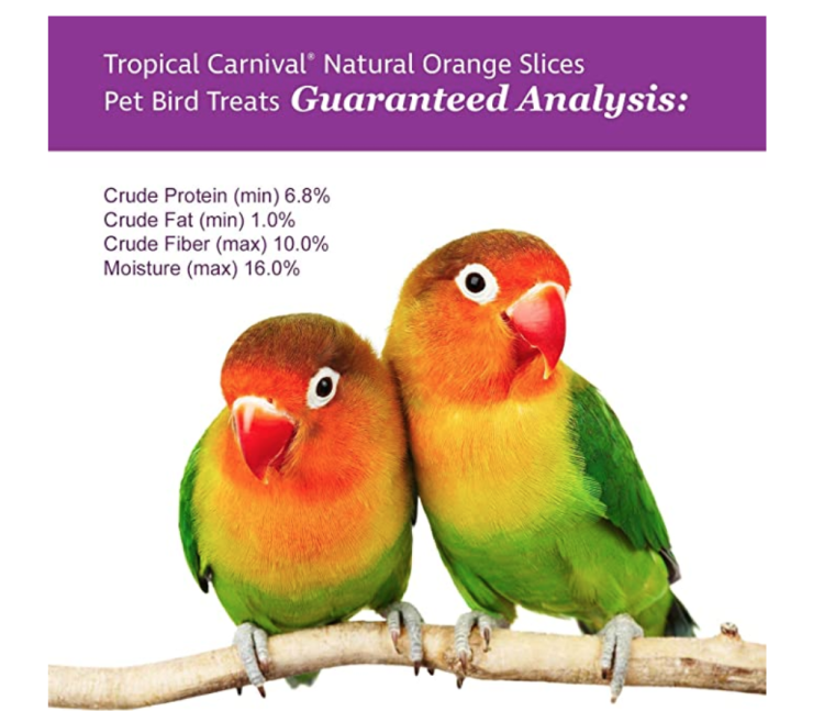 Tropical Carnival Natural Orange Slices Pet Bird Treats – plátky pomeranče – přírodní vitamín C pro všechny papoušky 21 g od parrotplanet.cz