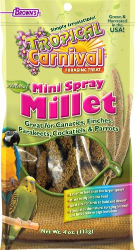 Tropical Carnival Natural Mini Spray Millet - Proso pro všechny papoušky 113 g od parrotplanet.cz