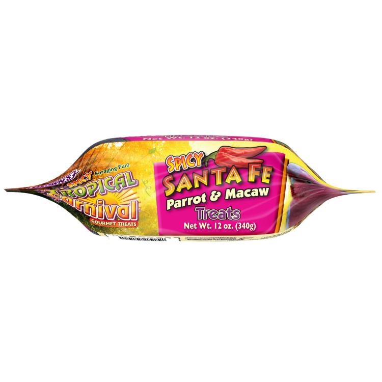 Tropical Carnival Spicy Santa Fe™ Parrot Treat – směs exotických pochoutek s křupavými nudlemi a pikantní příchutí chilli papriček pro velké papoušky (žako, amazona, kakadu, ary) 340 g od parrotplanet.cz