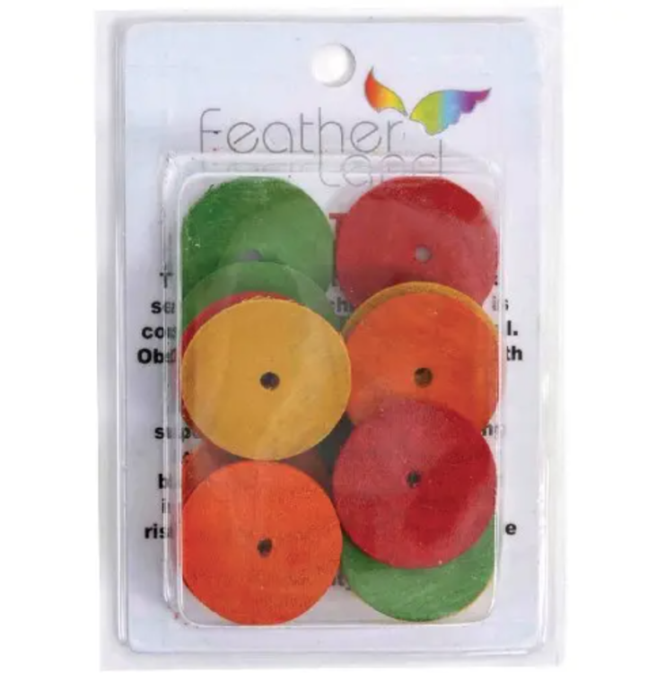 Dřevěné disky L 20 ks, průměr 4 cm – náhradní díly pro výrobu hraček pro papoušky DIY nebo hračka do klece od parrotplanet.cz