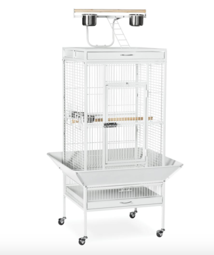 Prevue Pet - Klec pro střední a velké papoušky z tepaného železa, BÍLÁ od ParrotPlanet.cz