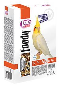 LoLo Pets FOODY Premium 1 kg krmivo pro NIMF v kartonové krabici od ParrotPlanet.cz