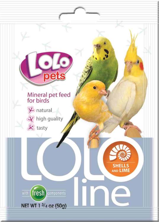LoLo Pets LOLO LINE – MUŠLE + VÁPENO pro všechny papoušky 50 g od ParrotPlanet.cz