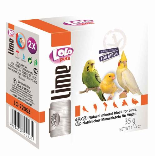 LOLO PETS LOLO LINE - Vápenný kostka NATURALNÍ vápenný - pro papoušky 35 g od ParrotPlanet.cz
