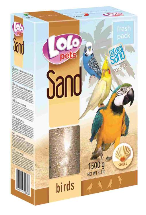 LoLo Pets SAND – písek pro papoušky s mušlemi ústřic 1,5 kg od ParrotPlanet.cz