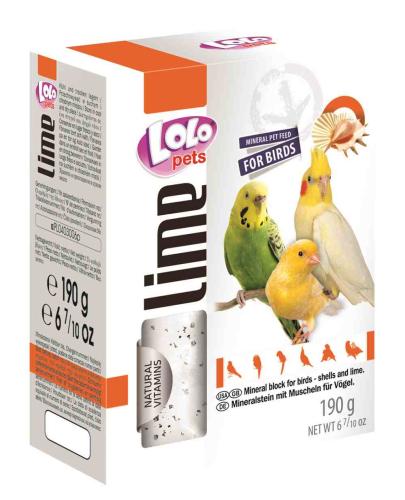 LOLO PETS LIME - Vápenná kostka S ÚSTŘICEMI - kostka XXL vápenná - pro papoušky 190 g od ParrotPlanet.cz