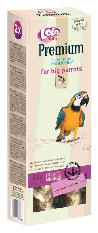 LoLo Pets PREMIUM – OVOCNÉ SMAKERS S KŮROU Z CINNAMONU PRO VELKÉ PAPUCHALKY 0,5 kg  od ParrotPlanet.cz