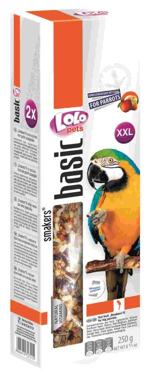 LoLo Pets BASIC – OŘECHOVO-OVOCNÉ SMAKERS PRO VELKÉ PAPOUŠKY 250 g od ParrotPlanet.cz