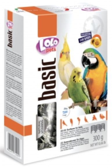 LOLO PETS BASIC - VELKÁ slunečnicová semínka pro papoušky 300 g od ParrotPlanet.cz