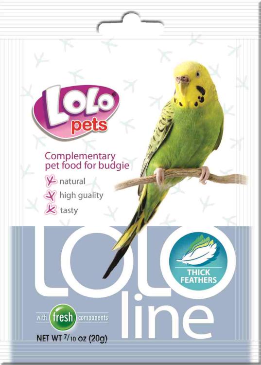 LoLo Pets - LOLO LINE- HUSTÉ PEŘÍ - Směs pro menší papoušky 20 g od ParrotPlanet.cz
