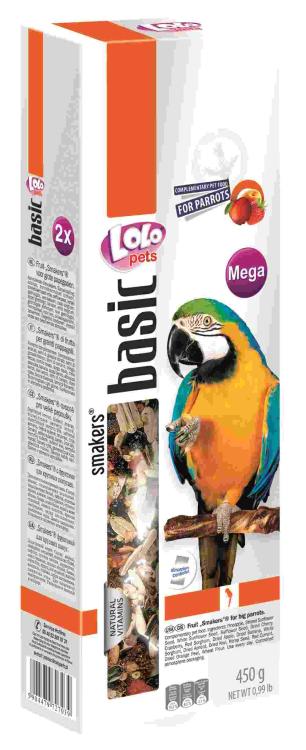 LoLo Pets BASIC – Smakers MEGA OVOCNÝ pro velké papoušky, 450 g  od ParrotPlanet.cz
