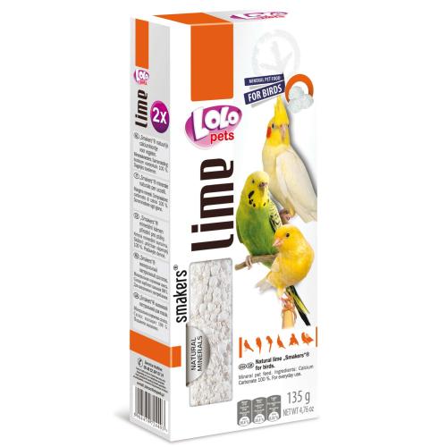 LOLO PETS LIME – PŘÍRODNÍ VÁPENATÉ SMAKERS – VÁPENATÁ KOLBA pro papoušky 135 g od ParrotPlanet.cz