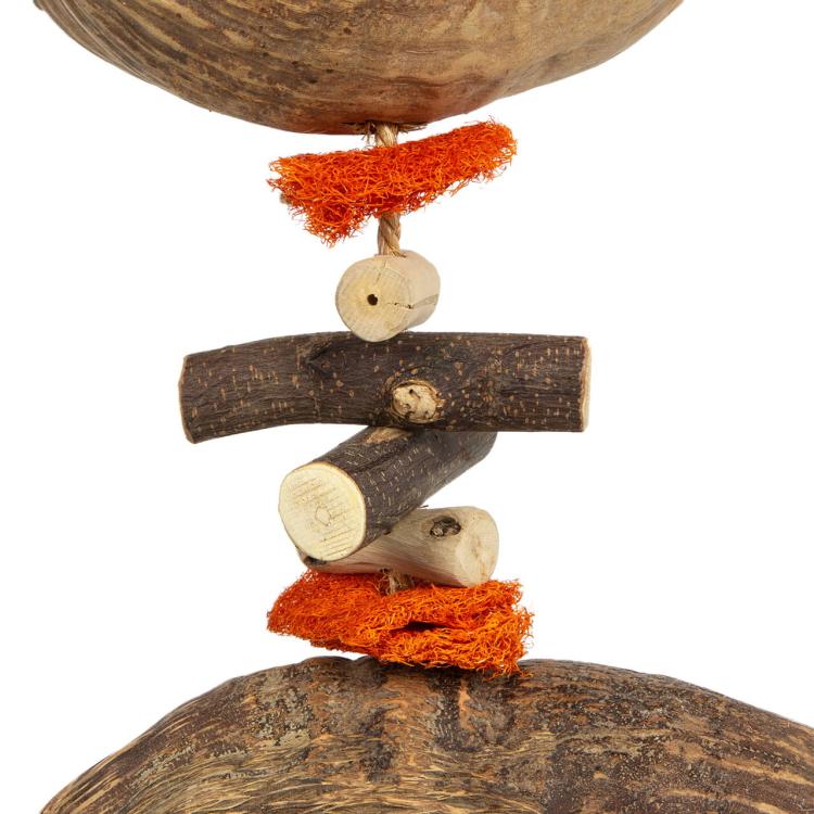 Kokosové domečky  -  dřevěná hračka pro velké a malé papoušky 1,1 kg od parrotplanet.cz