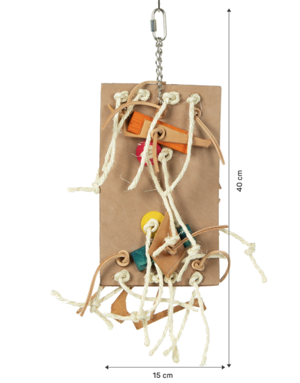 Kožená deska na klování – hračka pro velké a střední papoušky od ParrotPlanet.cz