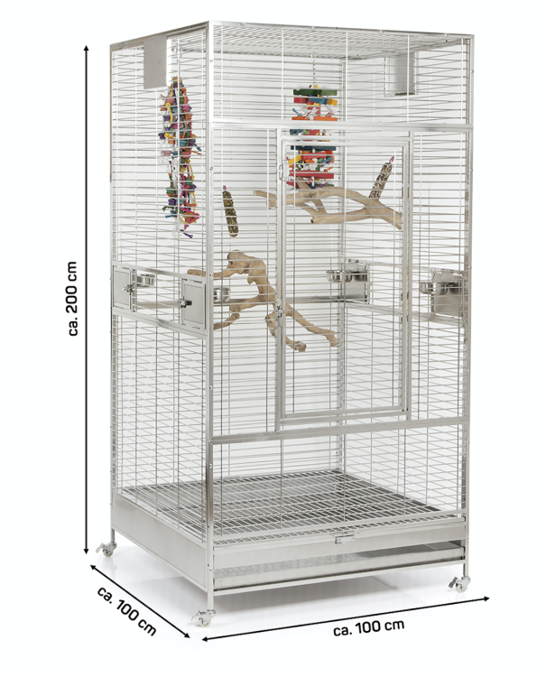 Klece pro papoušky Montana Arkansas I světlá Z NEREZOVÉ OCELI od ParrotPlanet.cz