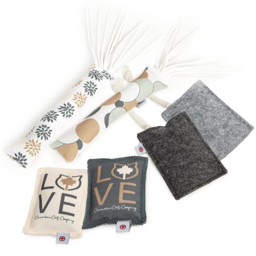 ZKUŠEBNÍ SADA 6 mini polštářků na mazlení Canadian Cat MIX VALERIANA KOCIMIĘTKA od ParrotPlanet.cz