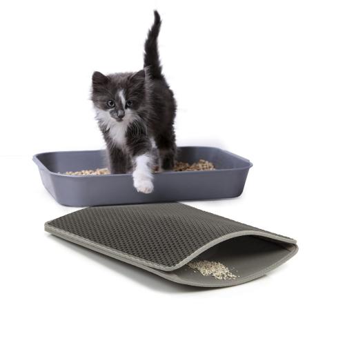 Magická dvouvrstvá podložka pod kočičí záchod | Canadian Cat | antracitová | malá od ParrotPlanet.cz