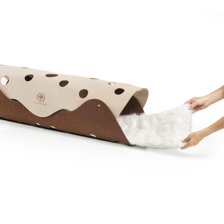 KOČIČÍ TUNEL XXL | Canadian Cat | béžová/hnědá | 120 x 35 cm od ParrotPlanet.cz