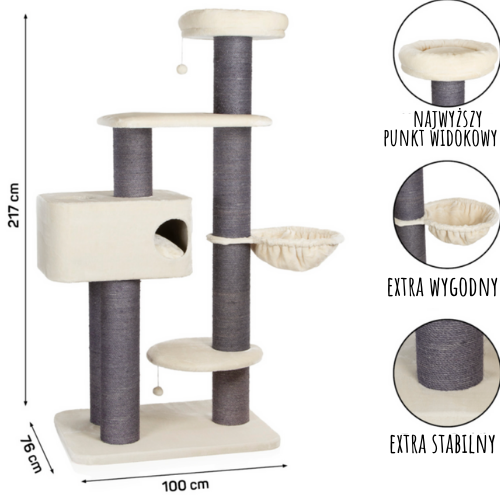 Škrabadlo Maine Coon 217 | Canadian Cat | béžové | XXL od ParrotPlanet.cz