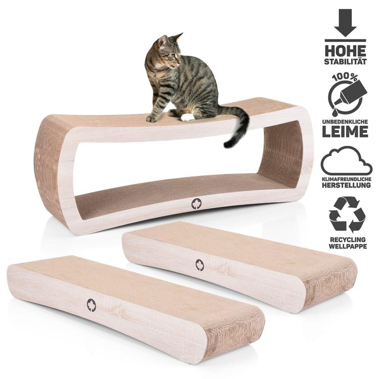 SADA JUMBO 1 ks Galaxy + 2 ks WAVE XXL | 3 škrabadla pro KOČKY | Canadian Cat | PŘÍRODNÍ od ParrotPlanet.cz