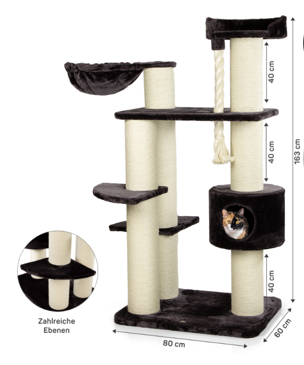 BROCKVILLE | Škrabadlo, lehátko pro kočky | Canadian Cat | antracit | XXL od ParrotPlanet.cz