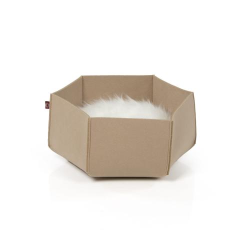 AVA | Pelíšek Košík pro kočky z filcu | Canadian Cat | velikost M | krémový od ParrotPlanet.cz