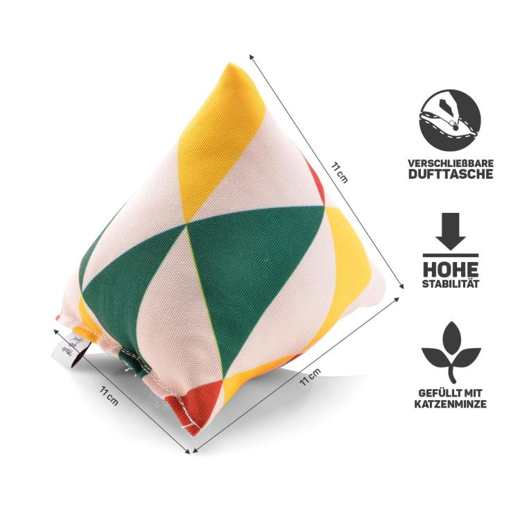 Polštářek PIRAMIDKA XL pro mazlení kočky | Canadian Cat | Trojúhelník Reggae | šanta kočičí 11 g od ParrotPlanet.cz