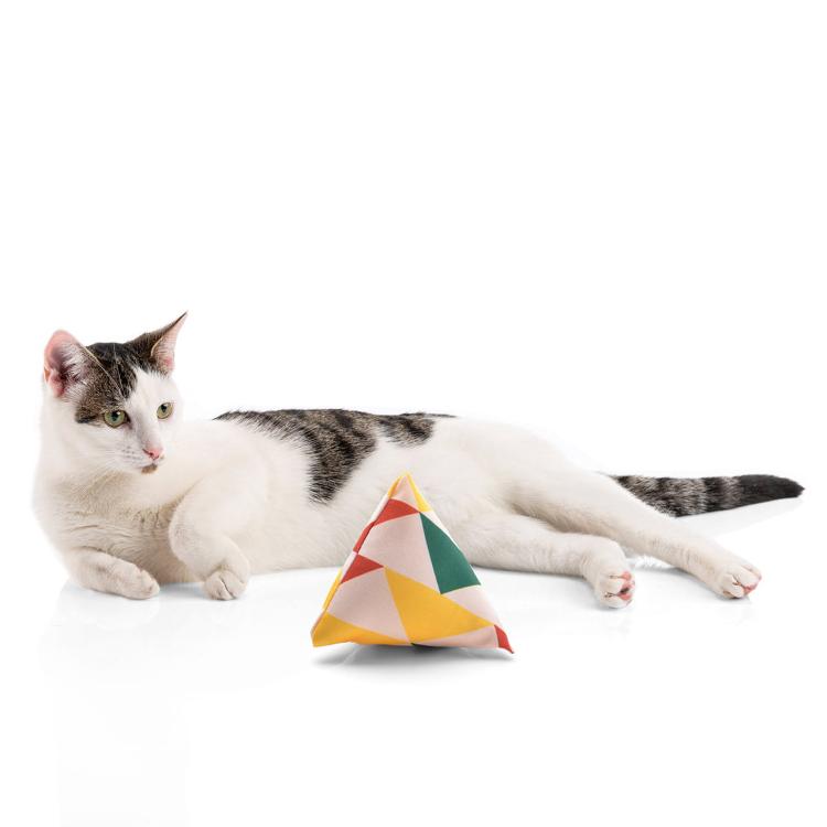 Polštářek PIRAMIDKA XL pro mazlení kočky | Canadian Cat | Trojúhelník Reggae | šanta kočičí 11 g od ParrotPlanet.cz