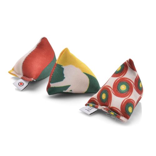 SADA 3 mini polštářků PIRAMIDEK k mazlení pro kočky | Canadian Cat | REGGAE LINE | kočičí máta 15 g od ParrotPlanet.cz