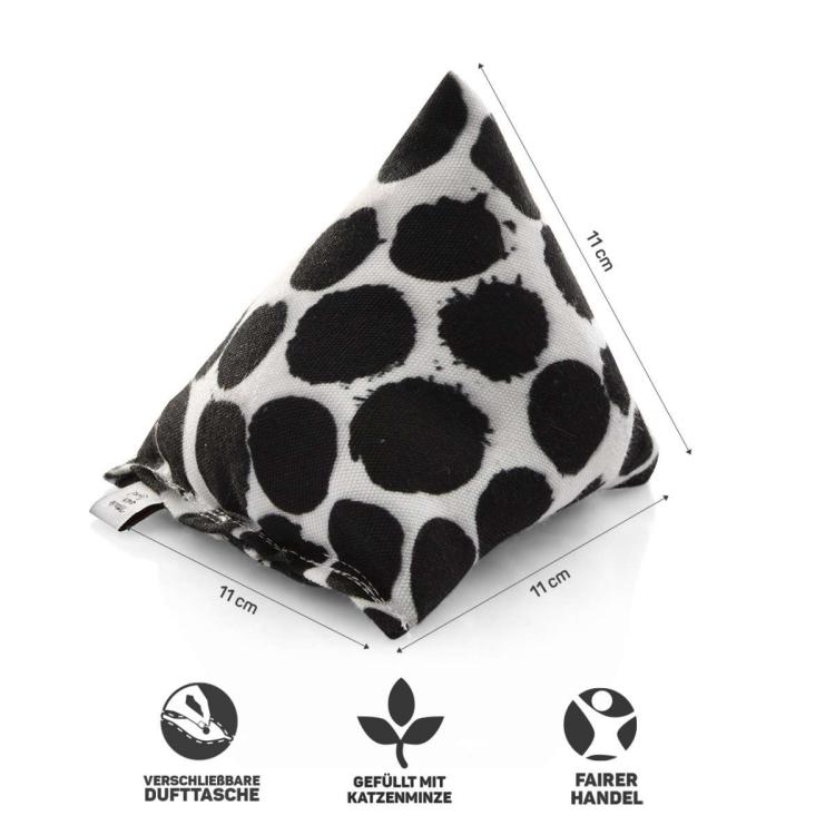 Polštářek PIRAMIDKA XL pro mazlení kočky | Canadian Cat | KROPKI | kočičí máta 11 g od ParrotPlanet.cz