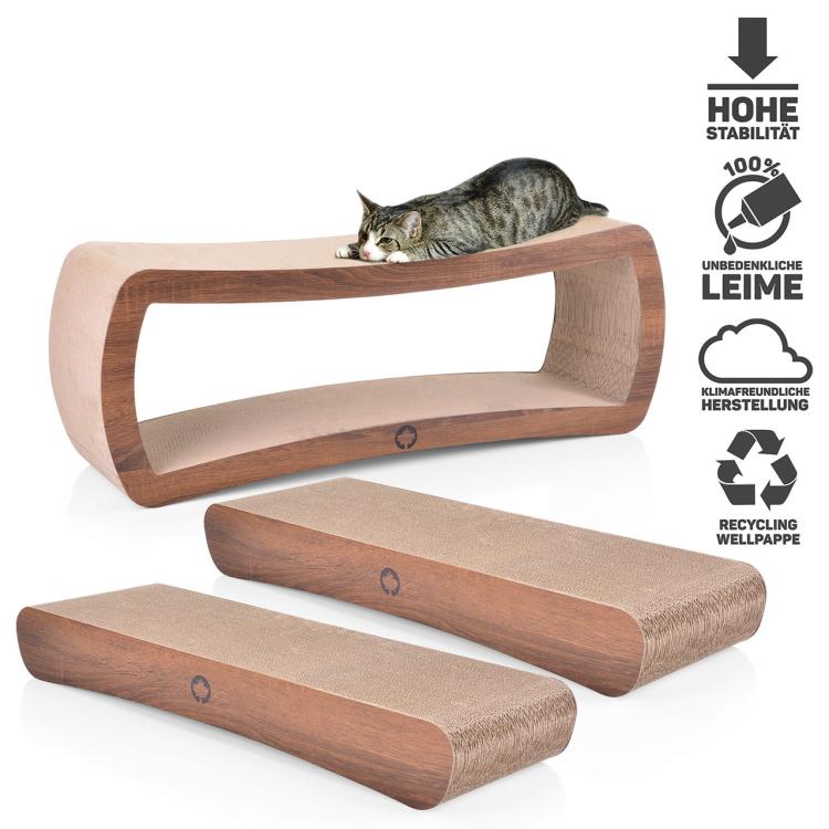 SADA JUMBO 1 ks Galaxy + 2 ks WAVE XXL | 3 škrabadla pro KOČKY | Canadian Cat | OŘECH od ParrotPlanet.cz