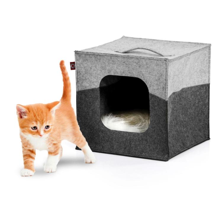 Kočičí kostka | pelíšek pro kočky | Canadian Cat | kompatibilní s nábytkem IKEA | šedá od ParrotPlanet.cz
