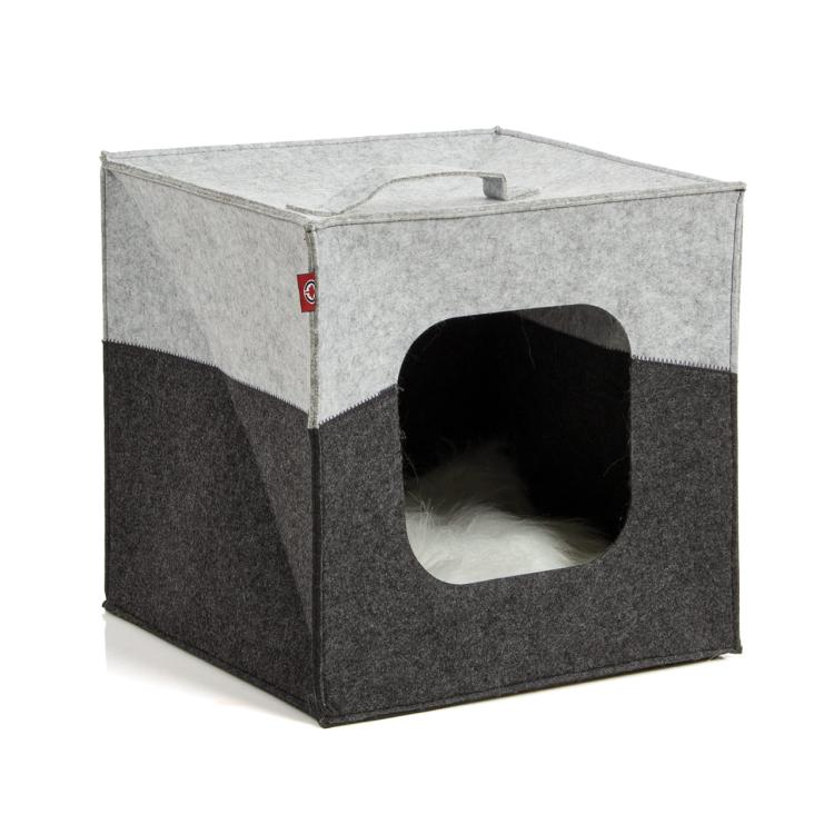 Kočičí kostka | pelíšek pro kočky | Canadian Cat | kompatibilní s nábytkem IKEA | šedá od ParrotPlanet.cz