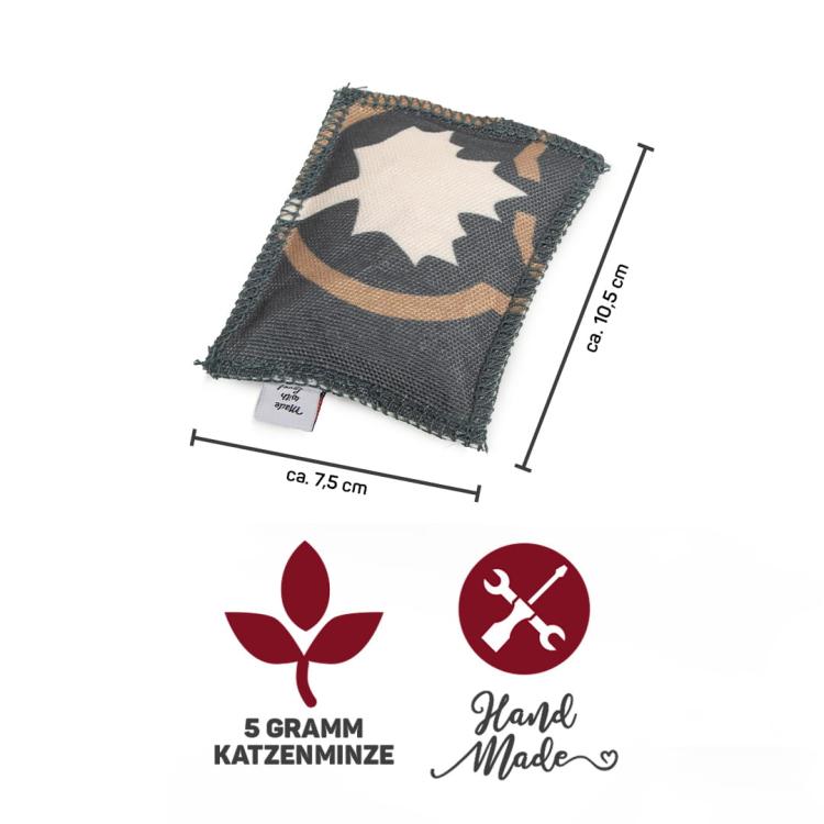 Polštářek pro kočky | Canadian Cat | LOVE | tmavě šedý s hnědou | kočičí máta 5 g od ParrotPlanet.cz