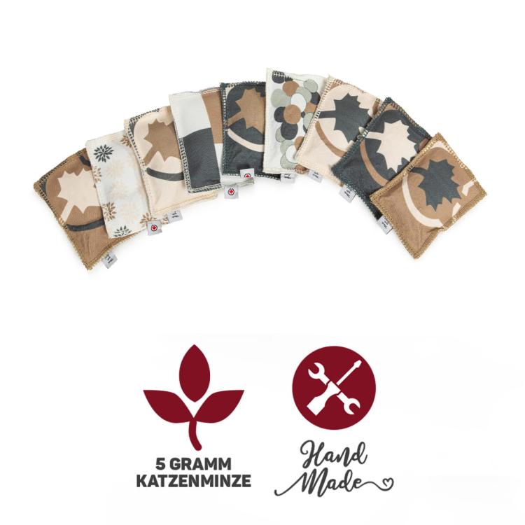 Polštářek pro kočky | Canadian Cat | LOVE | tmavě šedý s hnědou | kočičí máta 5 g od ParrotPlanet.cz