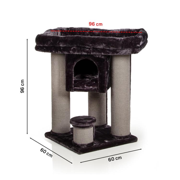 CALGARY | Škrabadlo, lehátko, hřiště pro kočky | Canadian Cat | 96 x 60 x 96 cm | antracitová od ParrotPlanet.cz