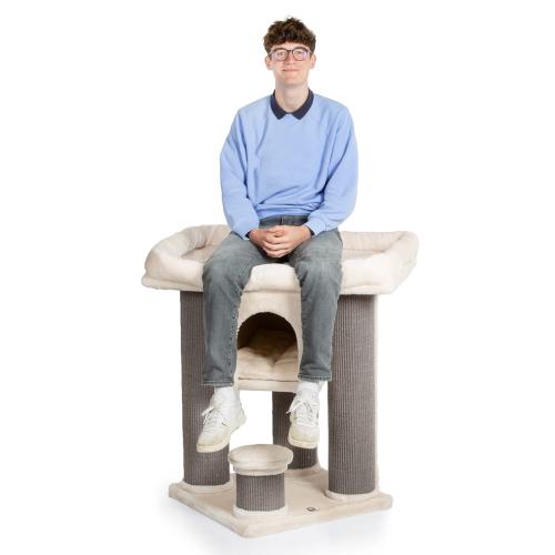 CALGARY | Škrabadlo, lehátko, hřiště pro kočky | Canadian Cat | 96 x 60 x 96 cm | vanilková od ParrotPlanet.cz