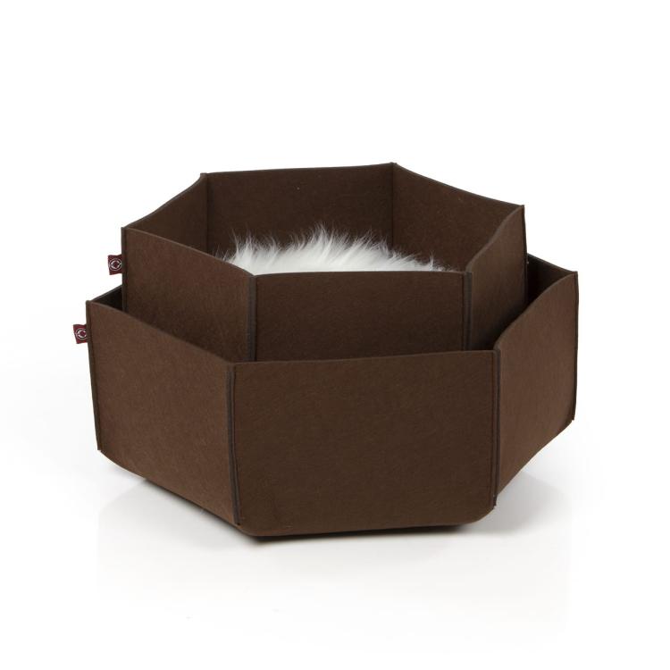 AVA | Pelíšek Košík pro kočky z plsti | Canadian Cat | velikost L | hnědá od ParrotPlanet.cz