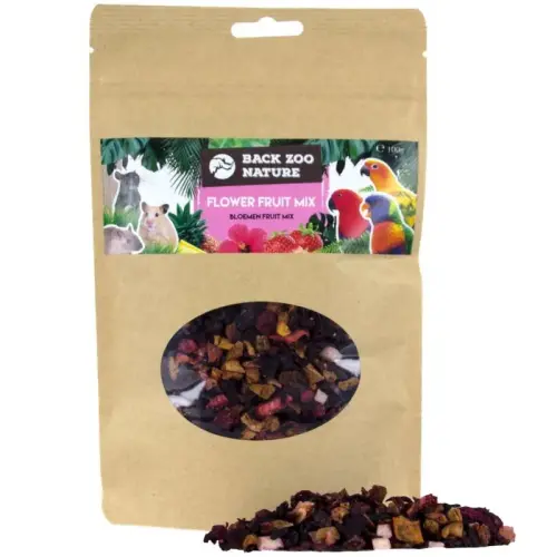 Back Zoo Nature Flower Fruit Mix – směs sušených květů a ovoce pro papoušky, 100 g od ParrotPlanet.cz