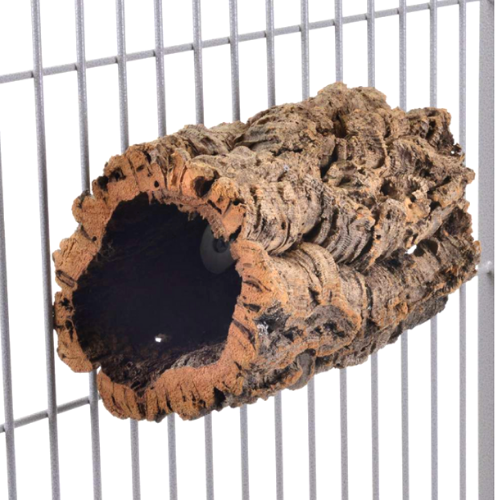 Přírodní bidélko nebo jeskyně z korkové kůry dubu, velikost MINI – pro malé papoušky od ParrotPlanet.cz