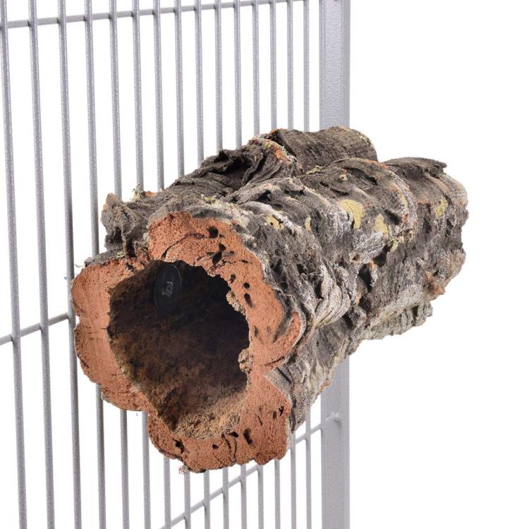 Přírodní bidélko nebo jeskyně z korkové kůry dubu, velikost L – pro velké a střední papoušky od ParrotPlanet.cz