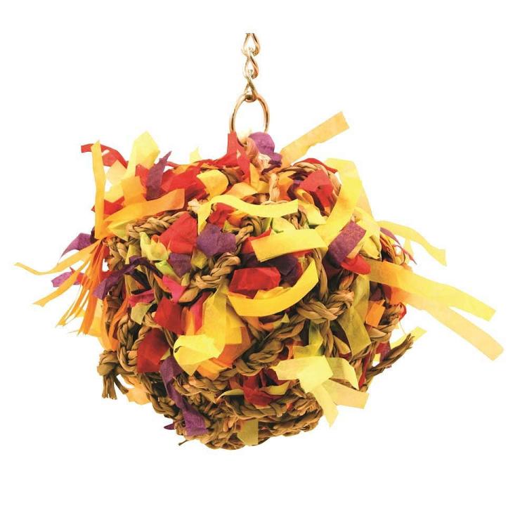 Míček na klování S – přírodní hračka pro malé a střední papoušky od ParrotPlanet.cz