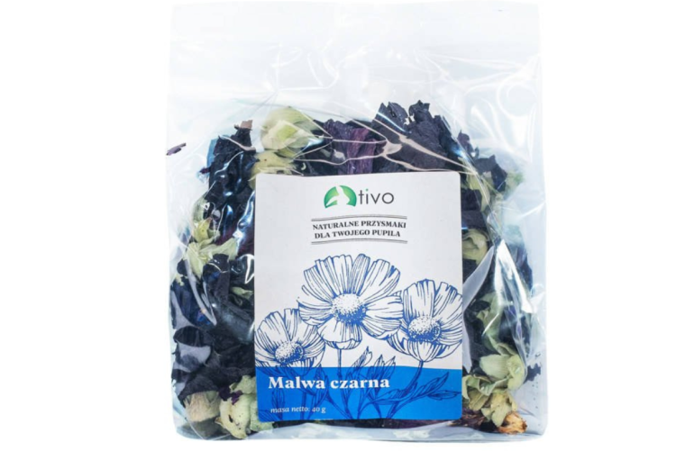 Listy černé malvy – černá malva pro všechny papoušky 45 g  od ParrotPlanet.cz