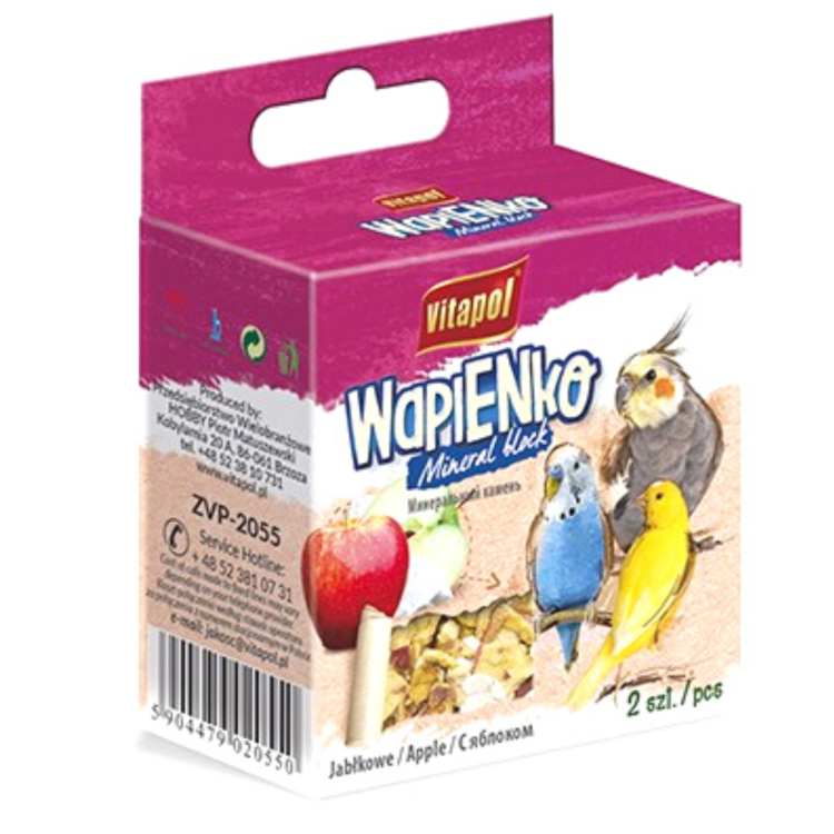 Vitapol – Vápenný – vápenný kostka jablečná pro ptáky 35 g od parrotplanet.cz