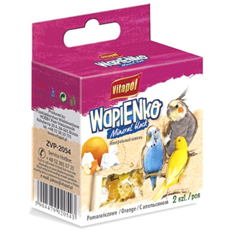 Vitapol – Vápence Vápence kostka oranžová pro ptáky 35 g od parrotplanet.cz