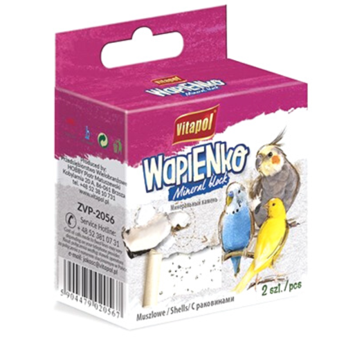 Vitapol – Vápenný kostka s mušlemi pro ptáky 35 g od parrotplanet.cz