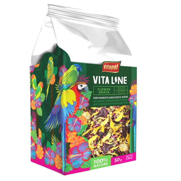 Vitapol VITALINE – Květinová pochoutka pro všechny papoušky 50 g  od ParrotPlanet.cz