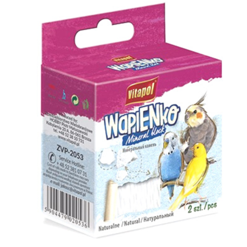 Vitapol Vápence – kostka NATURA přírodní vápencová kostka pro papoušky 35 g od parrotplanet.cz
